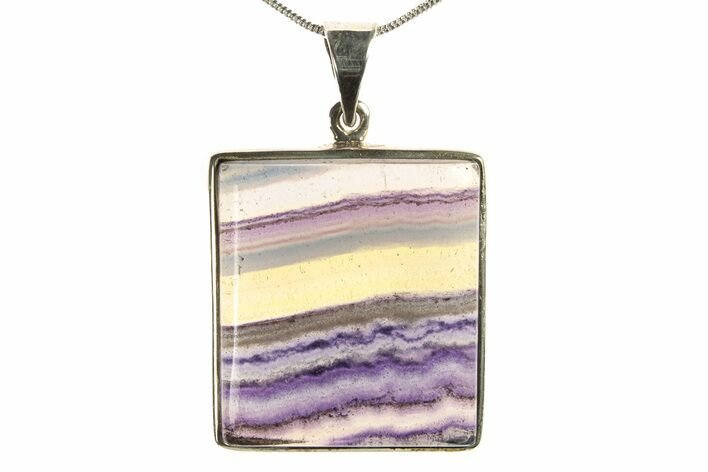 Banded Fluorite Pendant (Necklace) - Sterling Silver #279687